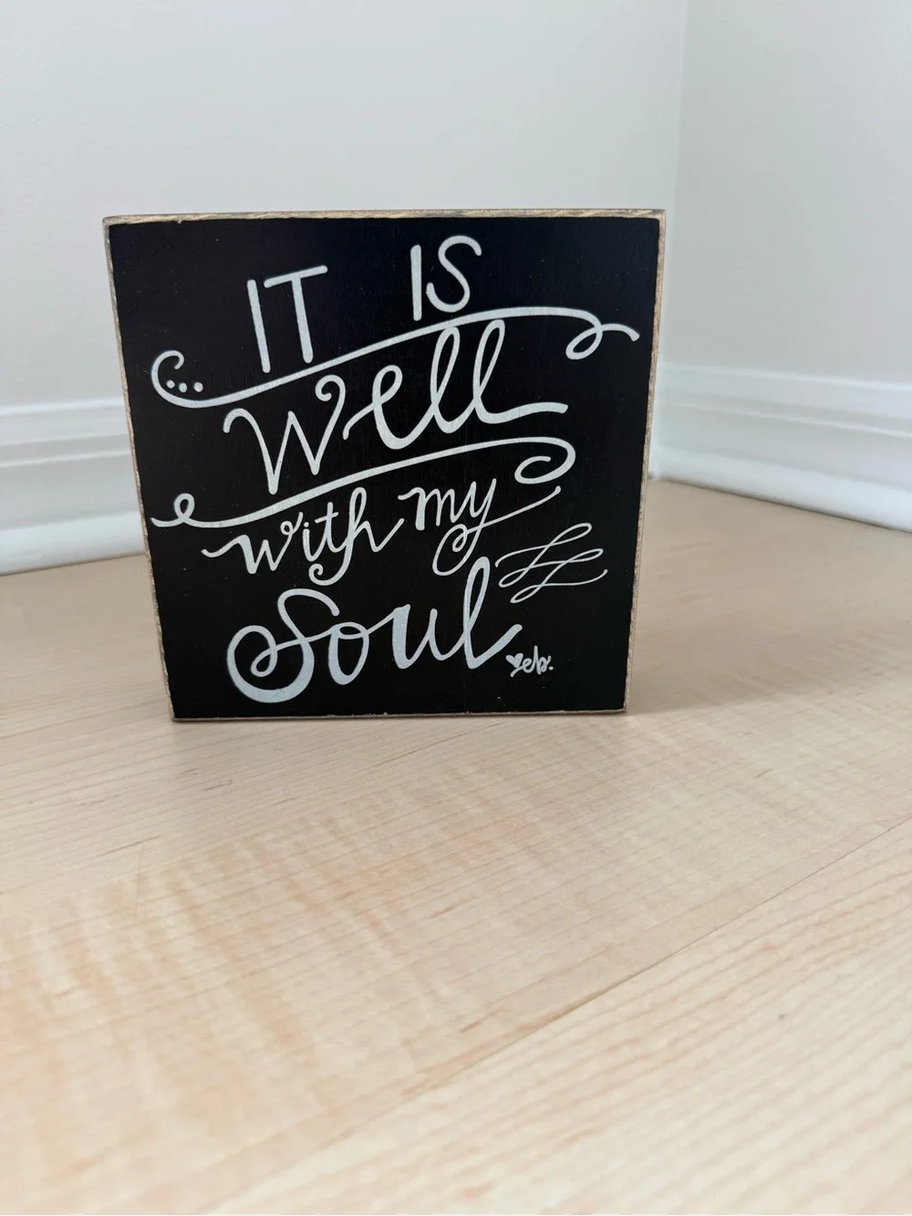 Signature Black Inspirational Wall Sign with White Script